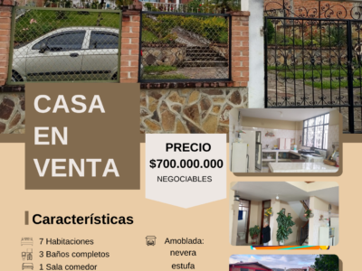CASA EN VENTA EL BARRIO PEDREGAL CHACHAGÜÍ