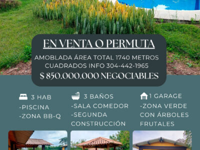 ¡¡EXCELENTE OPORTUNIDAD DE VENTA O PERMUTA DE CASA-FINCA EN CHACHAGÜÍ!!