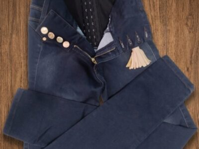 JEANS DE MARCA. LEVANTA COLA, CONTROL ABDOMEN, CON FAJA GRADUABLE INCLUIDA, CON CINTURÓN, EN MARCA SEVEN 7 Y EB