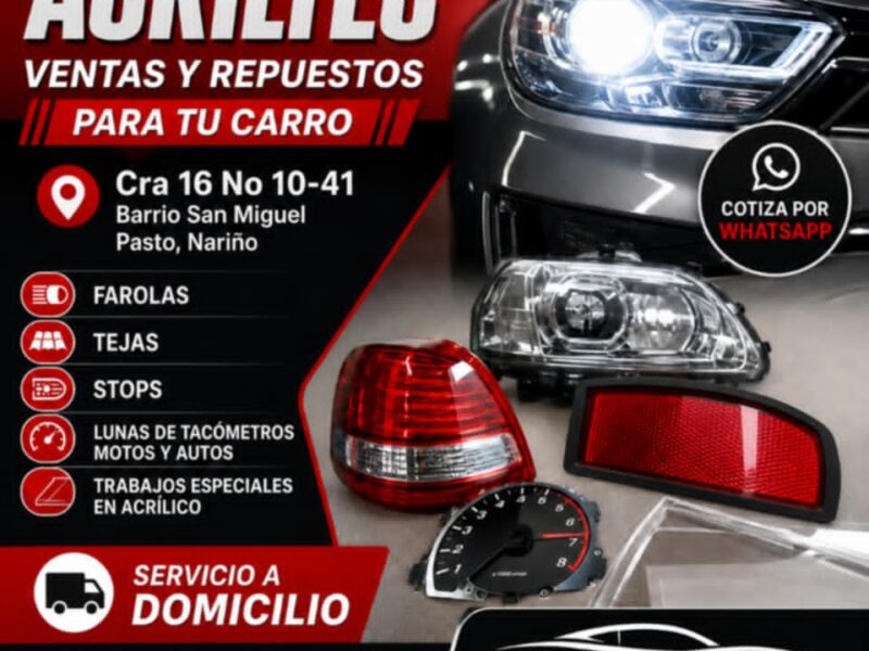 Acriltec ventas y repuestos para tu carro