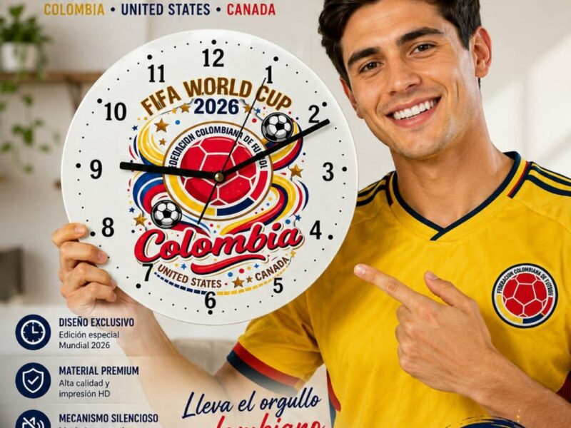 Espectacular y coleccionable reloj de pared mundialista