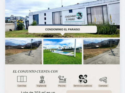 VENTA DE LOTE EN CHACHAGÜÍ CONDOMINIO EL PARAISO