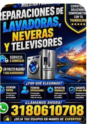 Reparaciones de lavadoras neveras y televisores